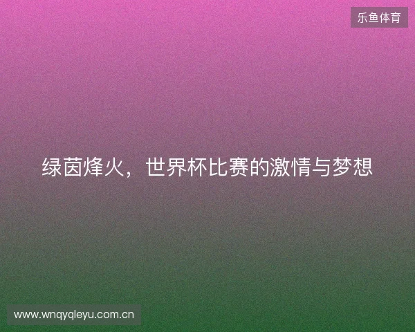 绿茵烽火，世界杯比赛的激情与梦想